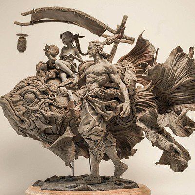 The Journey of Fish and General Resin kits Garage Kit painted Stylo Art, 판타지 아트, Figurative Sculpture, Sculpture Clay, Clay Sculpture, Sculptures & Statues, Art Toy, Clay Art, Sculptor