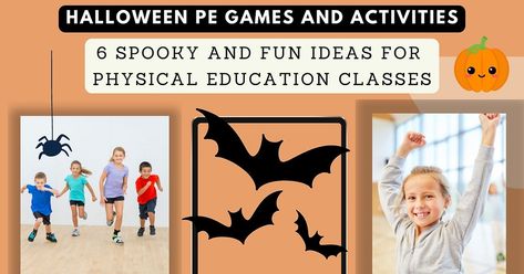 Halloween PE Games: 6 Spooky and Fun Halloween Gym Games & Activities for Physical Education Halloween Pe Games Physical Education, Halloween Gym Games, Gym Games For Elementary Kids, Halloween Pe Games, Gym Class Ideas, Halloween Stations, Preschool Gym, Easy Halloween Games, Halloween Classroom Activities