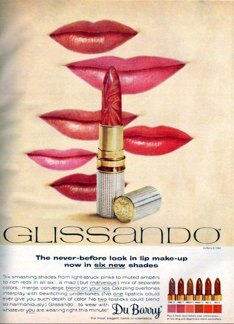 1950s Lipstick, Cosmetics Ads, Cosmetic Advertising, Lipstick Ad, Vintage Makeup Ads, Lip Salve, Patti Hansen, Beauty Advertising, Makeup Ads