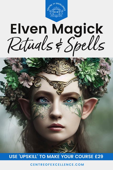 USE 'UPSKILL' TO MAKE YOUR COURSE £29 - Do you want to explore elves magic and witchcraft herbs related to elven magic? Through this online course, you’ll be introduced to the elven calendar and the main holidays within it, along with the various rituals and witchcraft spells used in the practice of modern elven magick. Click here to start your course today. How To Learn Elvish, Earth Magic Spells Witchcraft, Elemental Magic Witchcraft, Magick Rituals, Elven Magic, Types Of Elves, Elves Secrets Of Elvendale, Mythology Stories, Greek Mythology Family Tree