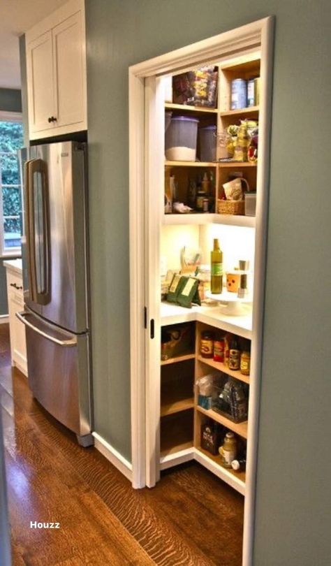 Pantry Closet Design, Open Pantry, Powder Room Remodel, Desain Pantry, Pantry Remodel, Pantry Wall, Pantry Makeover, Small Pantry, Kitchen Pantry Design