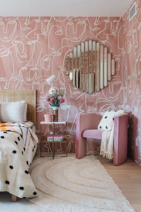 Modern Guest Bedroom, Monochromatic Room, Oh Joy, California Closets, Lulu And Georgia, Style Deco, Blue Rooms, Pink Bedroom, Pink Room