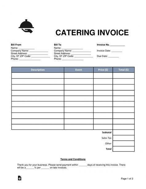 free free catering invoice template  word  pdf  eforms  free catering company receipt template Graphic Design Invoice, Invoice Template Free Download, Design Invoice Template, Free Invoice Template, Bill Format, Design Invoice, Invoice Example, Indesign Brochure Templates, Invoice Format