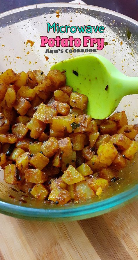 Microwave Recipes Indian, Microwave Hashbrowns, Microwave Potatoes Recipes, Microwaved Potatoes, Anyday Cookware, One Potato Recipe, Microwave Potatoes, Aloo Fry, Microwave Cooking Recipes