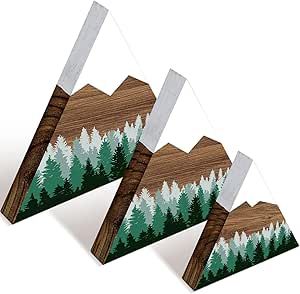 Maitys 3 Pcs 3 Size Mountain Shelf Decor Mountain Wooden Sign Farmhouse Wood Mountain Decor Woodland Nursery Decor Travel Adventure Mountain Table Centerpiece for Home Farmhouse(Green) Table Centerpieces For Home Farmhouse, Farmhouse Green, Mountain Shelf, Coffee Table Pictures, Adventure Mountain, Table Centerpieces For Home, Mountain Decor, Halloween Decorations Indoor, Well Decor