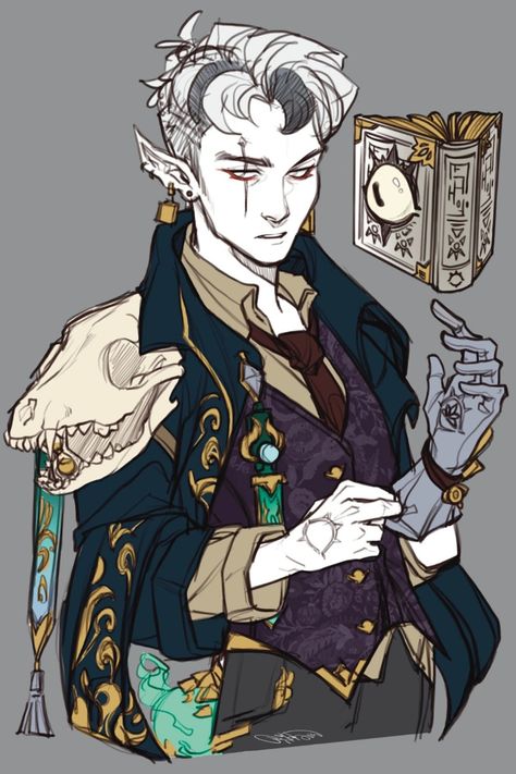 Shadar Kai Artificer, Reborn Dnd 5e Character Art, Dnd Character Profile, Ghoul Character Design, Dnd High Elf Female, Spellcaster Pose, Dnd Warlock Character Design, Male Dnd Character Art, Changeling Wizard