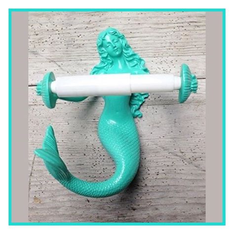 Ocean Bathroom Decor, Diy Toilet Paper Holder, Ocean Bathroom, Mermaid Bathroom Decor, Diy Home Decor For Apartments, Mermaid Bathroom, Mermaid Figurine, Mermaid Room, Diy Toilet