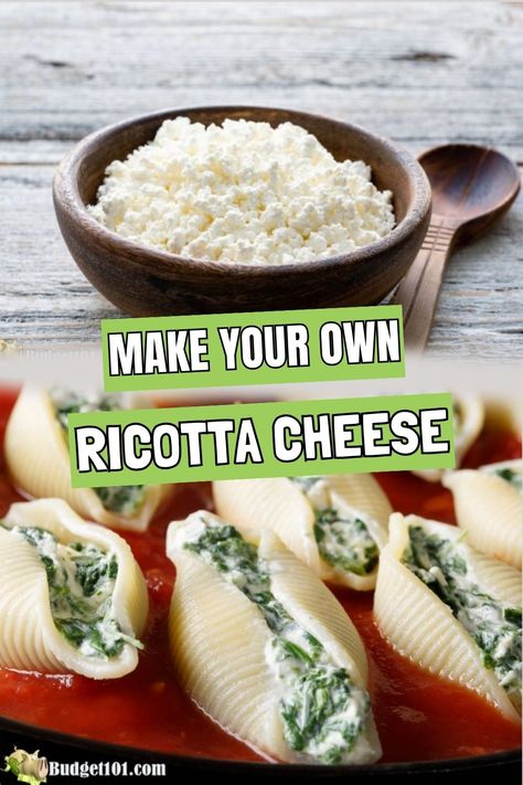 Discover how to make your own fresh, creamy ricotta cheese at home with this simple and budget-friendly recipe! 

Perfect for lasagnas, desserts, or a rich addition to any meal, this DIY ricotta cheese recipe uses just a few basic ingredients and is ready in no time. Elevate your culinary creations with homemade goodness. 

For step-by-step instructions, visit Budget101.com! #HomemadeRicotta #DIYCheese #EasyRecipes #BudgetFriendlyCooking #HomemadeCheese Diy Ricotta Cheese, Homemade Cheese Recipes, Basic Pasta Recipe, Ricotta Cheese Recipe, Italian Casserole, Dirt Cheap Meals, Ricotta Cheese Recipes, Cannoli Filling, Cheese At Home