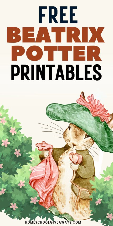 This 9-week poetry study guide will take you through nine poems written by Helen Beatrix Potter. Each week (or longer) your student will study one poem. Beatrix Potter Style, Beatrix Potter Free Printables, Beatrix Potter Crafts, Beatrix Potter Illustrations Vintage, Peter Rabbit Printables Free, Beatrix Potter Aesthetic, Beatrice Potter Illustration, Beatrix Potter Homeschool, Beatrix Potter Illustrations Printable