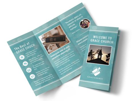 Christian Church Brochure Template | MyCreativeShop Church Brochures, Leaflet Template, Pamphlet Template, Free Label Templates, Trifold Brochure Design, Free Brochure Template, Brochure Print, Church Poster Design, Trifold Brochure Template