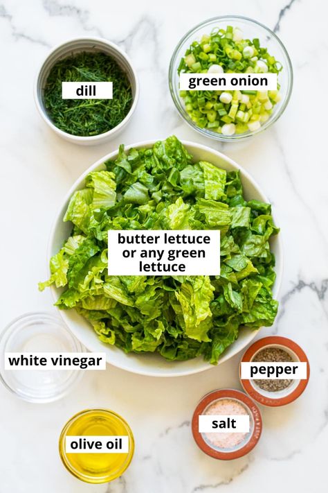 Simple Butter Lettuce Salad - iFoodReal.com Simple Lettuce Salad, Oil And Vinegar Dressing, Butter Lettuce Salad, Mix Salad, Lettuce Recipes, Spaghetti Recipes Easy, Spring Mix Salad, Sirloin Tip Roast, Butter Lettuce