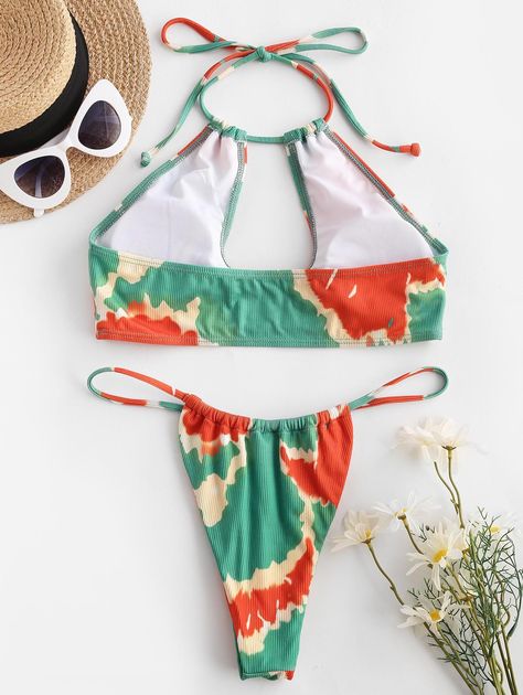 U Cut, Swimwear Green, Tie Dye Decorations, Zaful Swimwear, Cheap Swimsuits, Swimwear Store, Swimwear Online, Swimwear Collection, Bra Styles