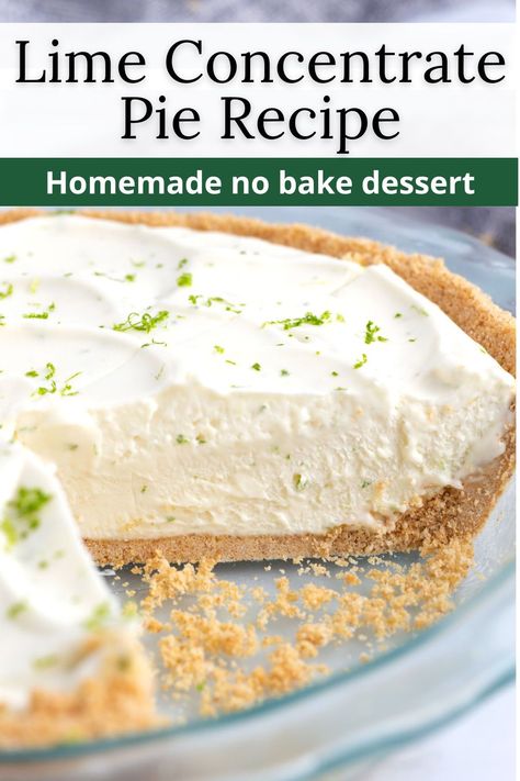 Indulge in the refreshing taste of a homemade, easy frozen limeade concentrate pie. This no-bake dessert features a buttery graham cracker crust and a tangy, creamy filling made from sweetened condensed milk and heavy cream. Perfect for hot days, it’s a delightful treat that’s simple to prepare. Lemonaid Pie Frozen, Frozen Lemon Aid Pie, Frozen Lemonade Pie Condensed Milk, Lemonade Pie No Bake Condensed Milk, Limeade Pie, Frozen Lemonade Pie Southern Living, Frozen Lemonade Pie, Pie Homemade, Lemonade Pie