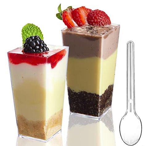 Dessert Shooters, Mini Dessert Cups, Dessert Shots, Trifle Bowl, Party Serving, Catering Supplies, Mini Dessert, Pudding Cups, Plastic Spoons