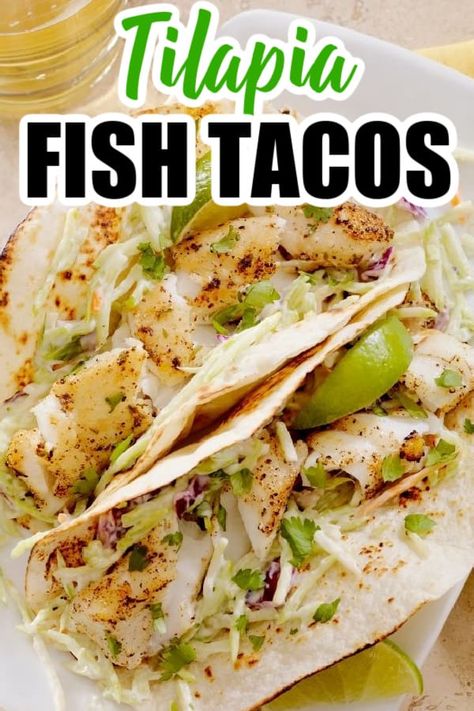 Dinner Ideas Fish, Tilapia Fish Tacos, Tilapia Recipes Healthy, Cod Fish Tacos, Fish Tacos Tilapia, Tilapia Tacos, Frozen Tilapia, Tilapia Fish, Homemade Fajita Seasoning