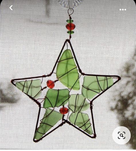 Star Sea, Sea Glass Diy, Sea Glass Christmas, Sea Glass Art Projects, Beach Glass Crafts, Glass Art Projects, Beach Glass Art, Sea Glass Crafts, Xmas Ideas