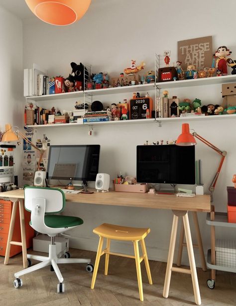 Colorful Scandinavian, Desk Inspiration, Design Apartment, Home Office Setup, Home Office Space, Dream Decor, Dream House Decor, Home Office Design, Apartment Design