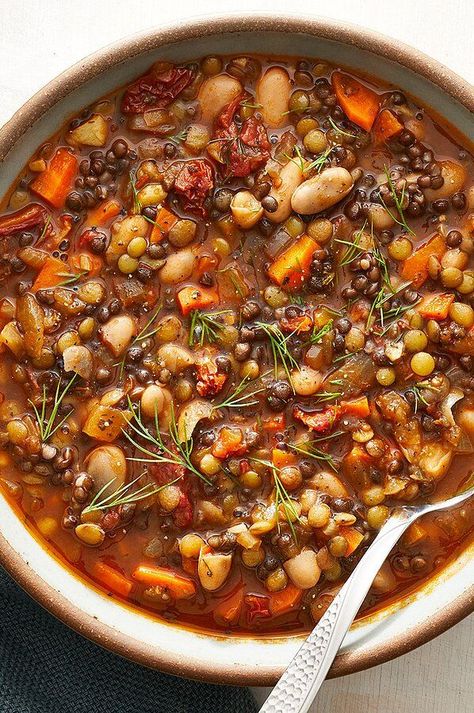 Pritikin Diet Recipes, Medatrainian Diet Recipes, Popular Soups, Vegan Lentil Soup Recipes, Winter Sunday, Vegan Mediterranean, Vegetable Soups, Vegan Lentil Soup, Diet Dinner