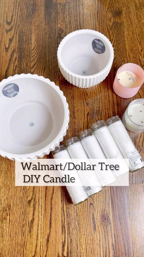 Dollar Tree Wax Warmer Diy, Diy Wax Warmer, Dollar Tree Diy Candle, Huge Planters, Dollar Tree Candles, Candle Kit, Tall Candles, Candle Kits, Diy Wax