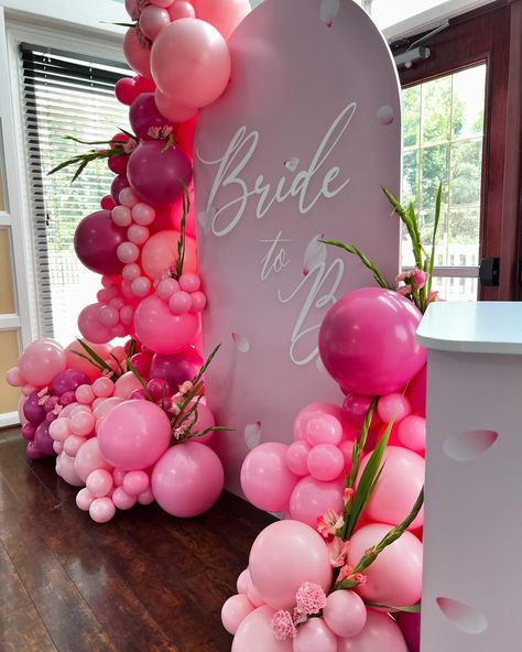 Celebrating love, laughter, and happily ever after 💕✨ #BrideToBe #BridalShower Balloons, Backdrop and floral by @twochicksandaparty Balloons Backdrop, Bridal Shower Backdrop, Shower Backdrop, Pink Backdrop, Bride To Be, Happily Ever After, Ever After, Bridal Shower, Balloons