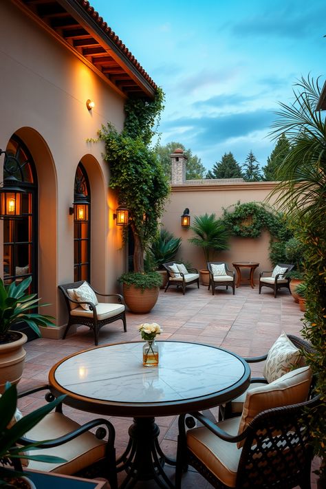 Looking to transform your outdoor space? Check out these 10 elegant patio ideas that blend style and function! From cozy seating arrangements to sophisticated lighting, we've got everything you need to create a lovely outdoor retreat. Discover how plants and decor can define your patio's character while providing a relaxing atmosphere for everyday enjoyment. Perfect for entertaining guests or just unwinding! Your dream patio is just a click away. Step into outdoor elegance today! Spanish Style Patio, Dream Patio, Host Dinner Party, Small Fountains, Lantern String Lights, Tabletop Fountain, Cozy Seating, Relaxing Atmosphere, Wooden Decks