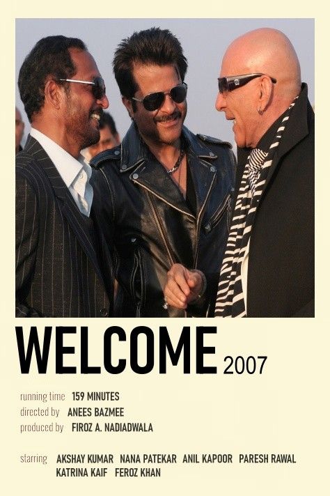 Minimalist poster of 2007 release comedy film Welcome Welcome Movie Poster, Bollywood Minimalist Poster, Bollywood Movies Poster, Bollywood Film Posters, Bollywood Drawing, Bollywood Movie Posters, Welcome Movie, Comedy Movies List, Good Comedy Movies