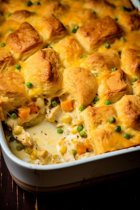 Chicken Pot Pie Bubble Up Casserole - That Oven Feelin Chicken Pot Pie Bubble Up Casserole, Bubble Up Chicken Pot Pie, Bubble Up Chicken, Corn Coleslaw, Tennessee Onions, Bubble Up Casserole, Snickers Fudge, Mouth Chicken, Butter Bites