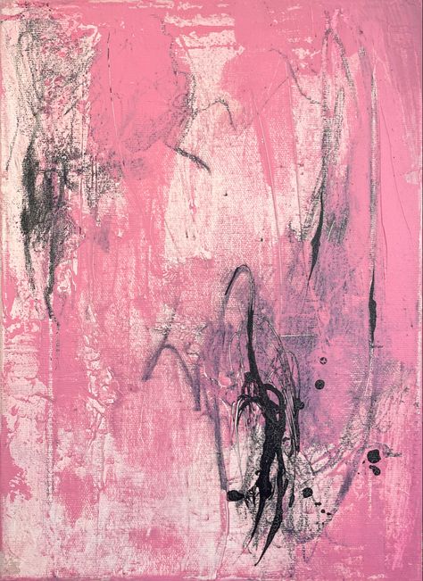 Pink and black texture art. Acrylic, ink and charcoal on canvas. Chaotic lines and elements Pink Abstract Art, Bow Wallpaper, Black Texture, Pink Posters, Graphic Design Pattern, Acrylic Ink, Pink Abstract, Art Archive, Elements Of Art