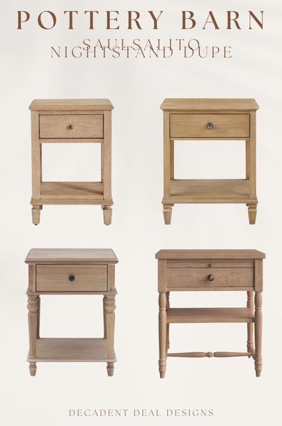 I love the look of the Pottery Barn Saulsalito Nightstand, but I don’t love the price! So I found the perfect dupes at a much better price point that I had to share!! #LTKSeasonal #LTKstyletip #LTKhome Sausalito Pottery Barn, Pottery Barn Nightstand, Sausalito Nightstand, Pottery Barn End Tables, Natural Wood Nightstand, Room Cool Ideas, Pottery Barn Sausalito, Wooden Bed Side Table, Bed Side Table Design