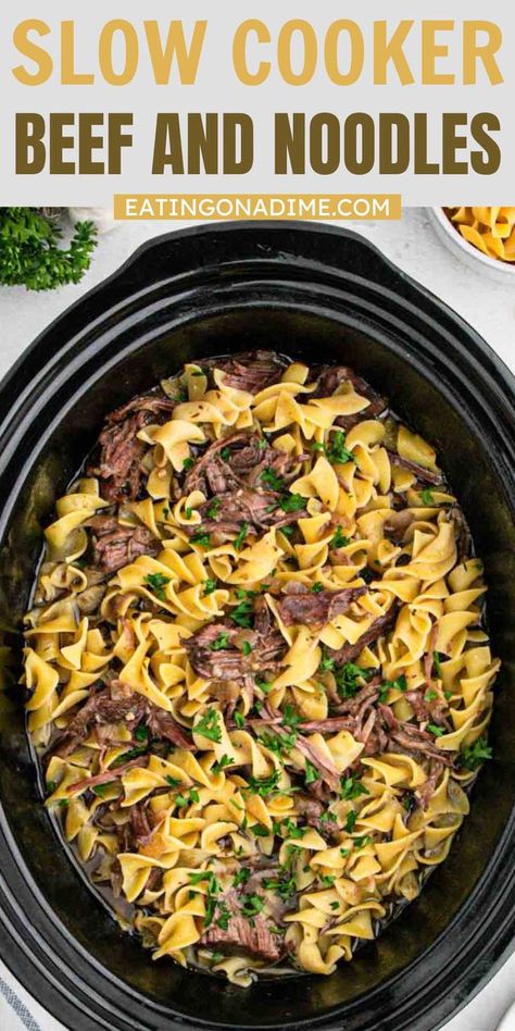 Slow Cooker Beef And Noodles, Beef And Noodles Crockpot, Beef Tips And Noodles, Crock Pot Beef Tips, Quick Bread Recipes Easy, Homemade Egg Noodles, Noodle Recipes Easy, Winter Cooking, Pizza Recipes Easy