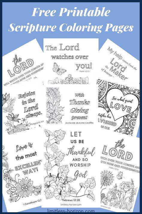 Check out this great selection of free printable Scripture Coloring pages to download. Scripture Coloring Pages, Free Printable Scripture, Free Scripture Printables, Scripture Verse Art, Scripture Coloring, Printable Scripture, Bible Study Printables, Scripture Memory, Bible Study Guide