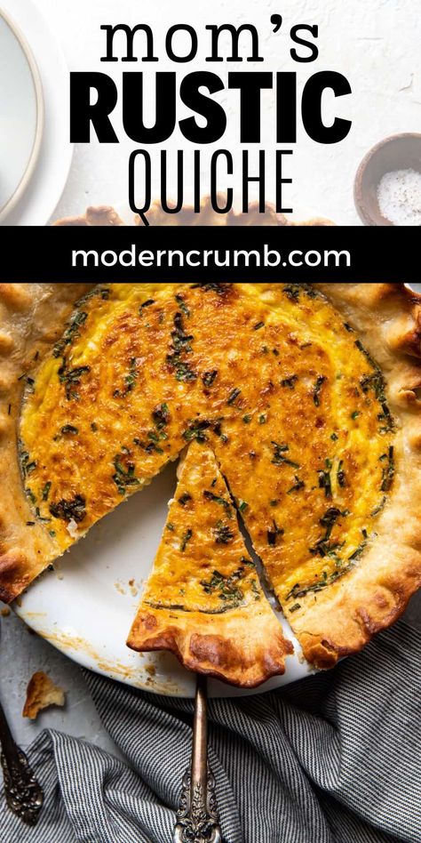 Quiche is a wonderful dish to make for a special breakfast or brunch. This is a basic quiche recipe but you can be creative and add extra ingredients to it, it's very versatile. It's meant to be perfectly imperfect and rustic, no need to be fancy when you prepare the homemade crust. Homemade Quiche Crust, Quiche Crust Recipe, Basic Quiche, Basic Quiche Recipe, Quiche Crust, Homemade Quiche, Crumb Recipe, Homemade Crust, Special Breakfast