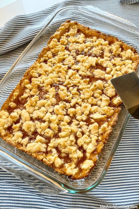 These home-made farm style apricot squares are so easy and flavorful. Just mix together a few kitchen staple ingredients & enjoy in no time. Apricot Flapjack Recipe, Apricot Oatmeal Bars, Apricot Squares Recipe, Apricot Squares, Apricot Bars Recipe, Apricot Bars, Apricot Jam Recipes, Crock Pot Bread, Jam Bars