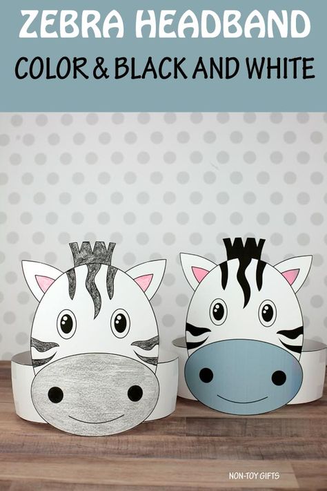 Zebra Craft, Zebra Mask, Zoo Crafts, Giraffe Crafts, Lion Craft, Jungle Animals Party, Headband Crafts, Hat For Kids, Zebra Art