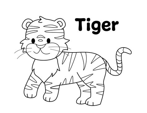 Tiger Coloring Page from LittleBeeFamily.com Wild Animals Preschool Activities, Tiger Worksheet, Wild Animals Coloring Pages, Jungle Animals Preschool, Tiger Coloring Pages, Coloring Pages Activities, Tiger Coloring, Tiger Color, Zoo Animal Coloring Pages