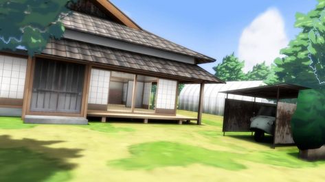 Anime Traditional House, Traditional House Aesthetic, Traditional Japanese House Anime, Japan House Exterior, Minecraft Japanese House, Anime Houses, Modern Japanese House, Japan Traditional House, Anime House