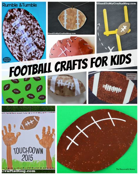 Fun and easy football crafts for kids. Sport Crafts For Kids, Football Crafts For Kids, Super Bowl Crafts, Sport Crafts, Souper Bowl, Football Crafts, Camp Crafts, Football Theme, Patriots Day