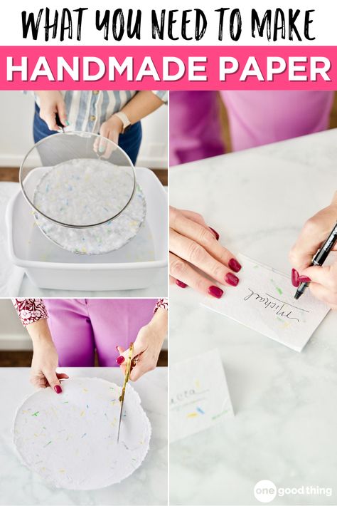 Making your own homemade paper is such a fun and surprisingly simple project! There are so many ways to use it when you’re done too! How To Make Your Own Paper Homemade, Diy Cotton Rag Paper, How To Make Watercolor Paper, Homemade Paper How To Make, How To Make Homemade Paper, How To Make Your Own Paper, How To Make Handmade Paper, Diy Homemade Paper, Paper Making Diy