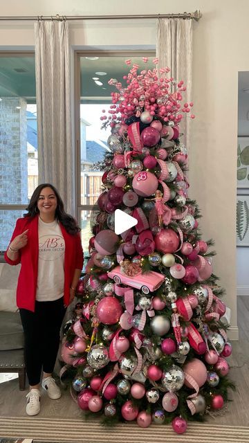 Antoinette Boston on Instagram: "Oh my goodness this was a fun tree to decorate! It is one of 10 themed trees that I decorated for @trinityfallstx Tour of Trees in McKinney, Tx. It is a free event for families to enjoy. They are even having a photo contest where you can enter to win one of two $500 Amazon gift cards! Right on time for your holiday shopping! Make sure you head out there for this free and fun Christmas event from Nov. 18th-December 17th! Be sure to tag me in your photos! I’d love to know which of the 10 trees is your favorite! 
.
.
.
.
#mckinneytx #christmastree #touroftrees #barbie #link #barbietree #christmas #christmasevent #trinityfalls #trinityfallstx #christmas2023 #xmas #xmastree #instagood #instalike #christmasmood #explore" Hello Kitty Christmas Tree Ideas, Barbie Christmas Decorations, Barbie Tree, Barbie Christmas Tree, Themed Trees, Hello Kitty Christmas Tree, Barbie Christmas, Christmas Barbie, Christmas Event