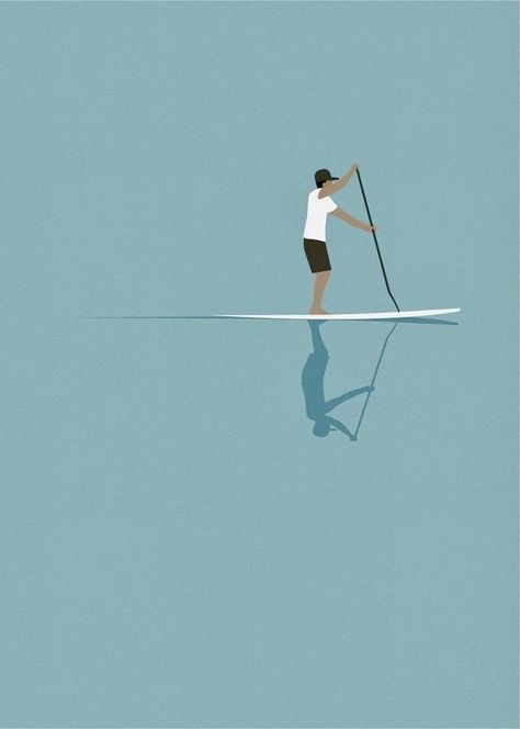 Paddle Illustration, Themed Gallery Wall, Drawing Stand, Reunion Invitation, Stand Up Paddling, Inktober 2024, Sea Illustration, Sup Board, Print Business