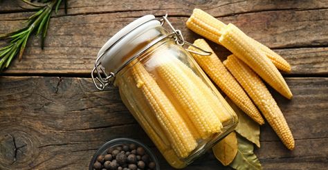 Pickled Corn Recipe: How to Make Pickled Corn Pickled Baby Corn Recipe, Pickled Corn, Baby Corn, Foraging Recipes, Corn Recipe, Corn Kernel, Corn Recipes, Pickling Recipes, Savoury Dishes