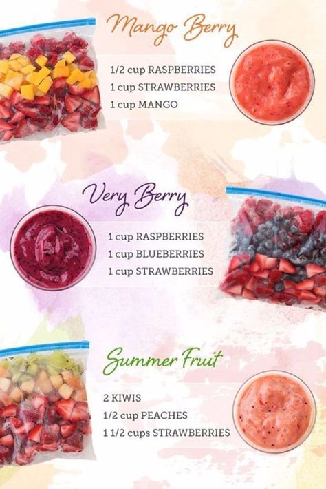 smoothie Make Ahead Smoothie Packs, Frozen Fruit Smoothie Recipes, Frozen Fruit Recipes, Make Ahead Smoothies, Frozen Fruit Smoothie, Resep Smoothie, Smoothie Fruit, Fruit Smoothie Recipes Healthy, Easy Healthy Smoothies