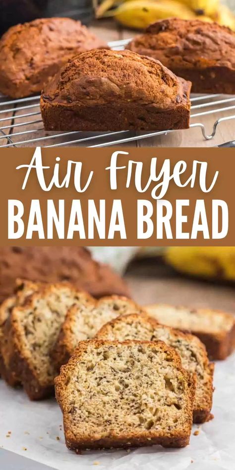 Air Fryer Banana Bread, Air Fryer Banana, Simple Brunch, Mini Bananas, Coffee Treats, Fried Bananas, Moist Banana Bread, Brunch Recipe, Healthy Banana Bread