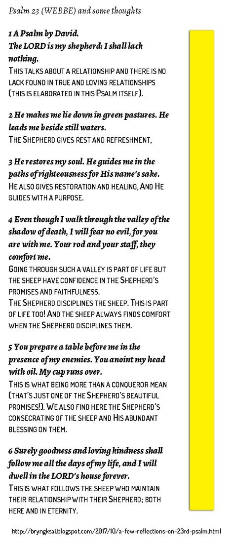 A few thoughts on the 23rd  Psalm 23 Psalm, The 23rd Psalm, 23rd Psalm, Beside Still Waters, Study Notebook, Bible Study Notebook, Christian Bible Study, Diy Skirt, Prayer Scriptures