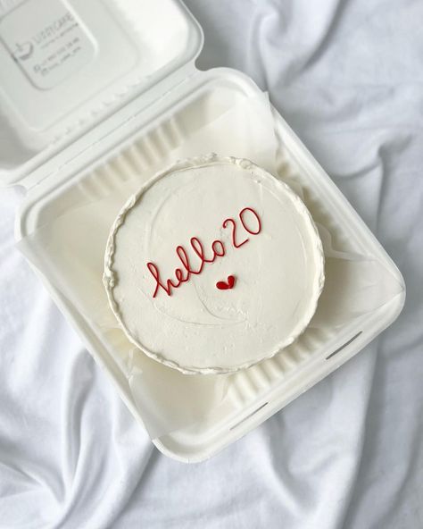 20th Birthday Bento Cake Ideas, Mini 20th Birthday Cake, Bento Cake 22 Birthday, Hello 20 Birthday Cake, 20th Birthday Ideas Cake, Bento Cake 20th Birthday, Bento Cake 18th Birthday, Birthday Cake For 20th Birthday, Cake For 20th Birthday