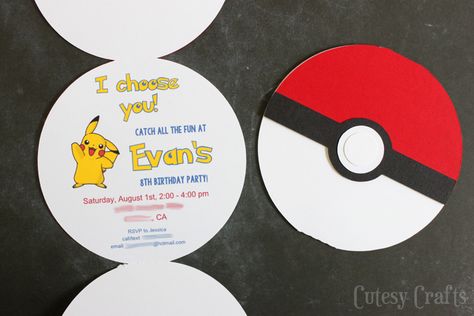 Pokemon Birthday Party Invitations - Free Silhouette cut file OR pdf printable! Pokemon Birthday Party Invitations, Pokemon Birthday Invites, Bolo Simpsons, Pokemon Party Invitations, Pokemon Party Ideas, Birthday Pokemon, Pokémon Birthday Party, Pokemon Invitations, Ball Invitation