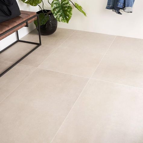 Beige Floor Tile, Tiles Living Room, Tile Floor Living Room, Matte Porcelain Tile, Living Room Tiles, Matte Tile, Beige Tile, Large Tile, Modern Tiles