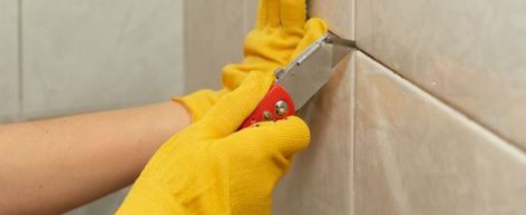 DIY Bathroom Remodel Mistakes How To Remove Grout, Diy Bathroom Remodel, Tile Grout, Appliance Repair, Grout, Diy Bathroom, Household Hacks, Working Area, Wall Tiles