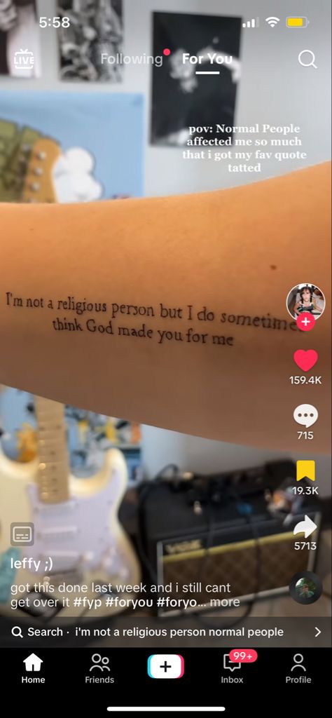 Normal People Tattoo, Book Quotes Tattoo, People Tattoo, Strawberry Tattoo, God Made You, Leg Tattoos Women, Girly Tattoos, Baby Tattoos, Normal People