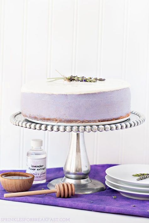 Honey Lavender Cheesecake | Sprinkles for Breakfast Lavender Cheesecake, Honey Dessert, Lavender Recipes, Honey Lavender, Cherry Cookies, Low Carb Muffins, Torte Cupcake, Cookies Recipes, Cream Cheese Filling